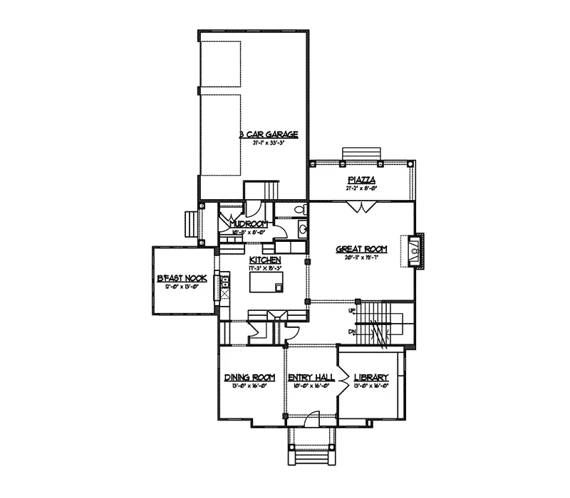 Colonial House Plan First Floor - Danica Greek Revival Home 119S-0010 - Search House Plans and More