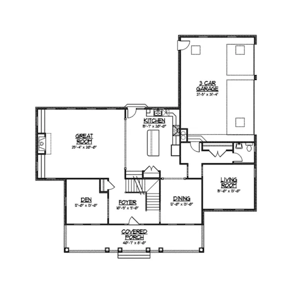 Traditional House Plan First Floor - Fieldstone Traditional Home 119S-0011 - Search House Plans and More