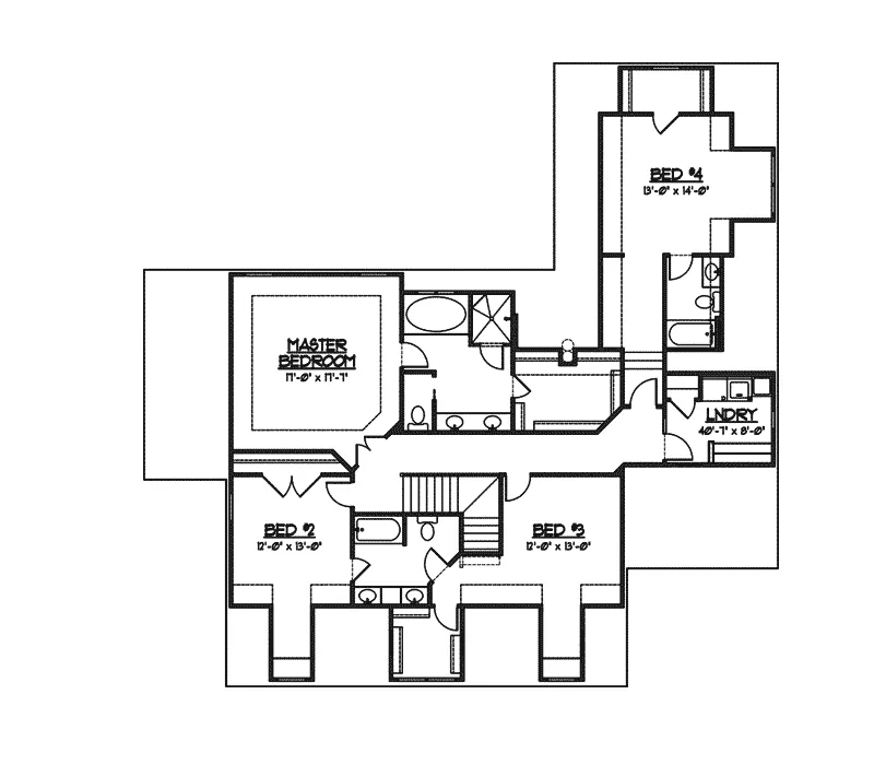 Traditional House Plan Second Floor - Fieldstone Traditional Home 119S-0011 - Search House Plans and More