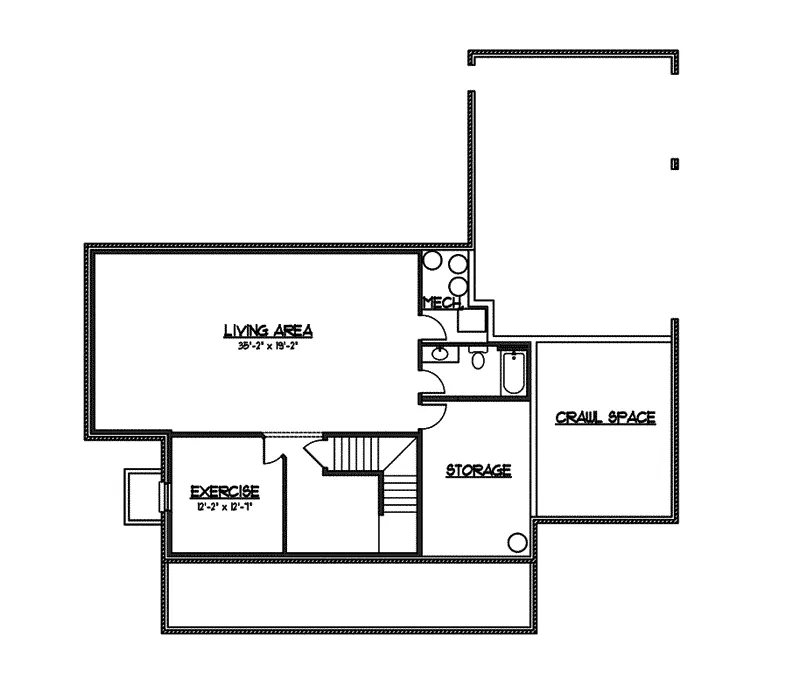 Traditional House Plan Lower Level Floor - Fieldstone Traditional Home 119S-0011 - Search House Plans and More