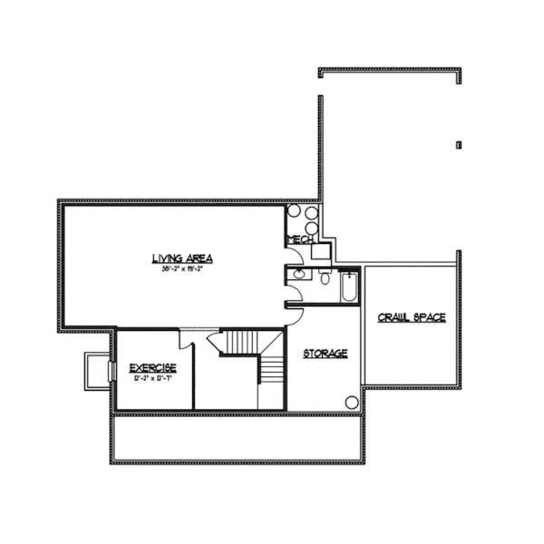 Traditional House Plan Lower Level Floor - Fieldstone Traditional Home 119S-0011 - Search House Plans and More