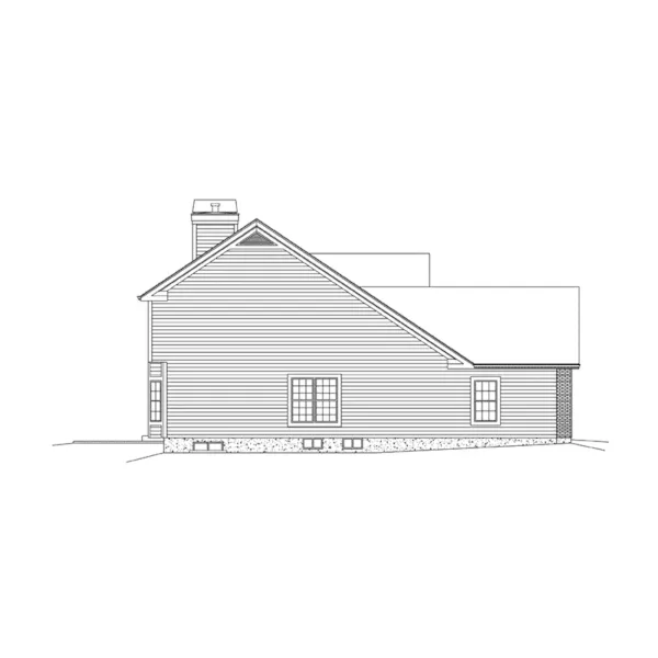 Colonial House Plan Left Elevation - Olivia Neoclassical Home 121D-0001 - Shop House Plans and More