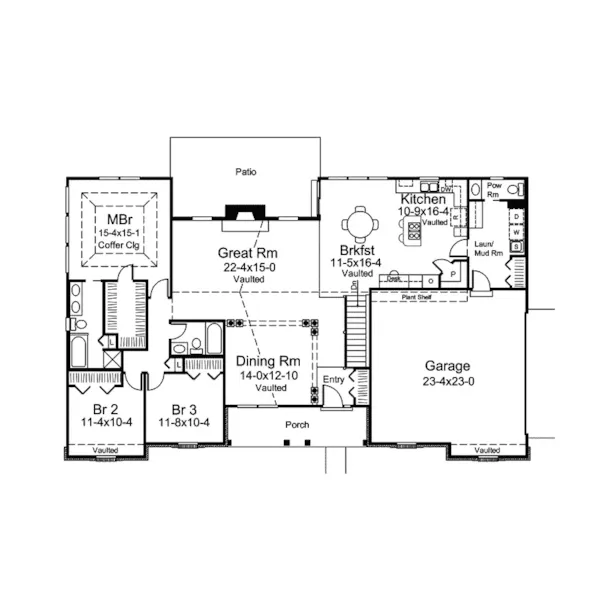 Colonial House Plan First Floor - Anabel Traditional Home 121D-0002 - Search House Plans and More