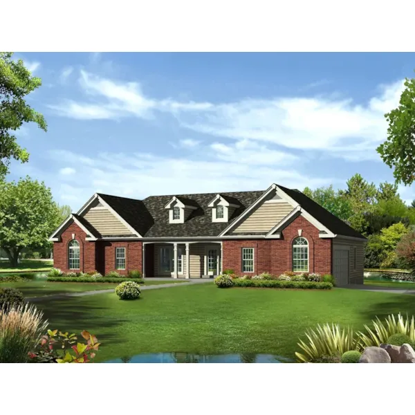 Colonial House Plan Front of Home - Anabel Traditional Home 121D-0002 - Search House Plans and More