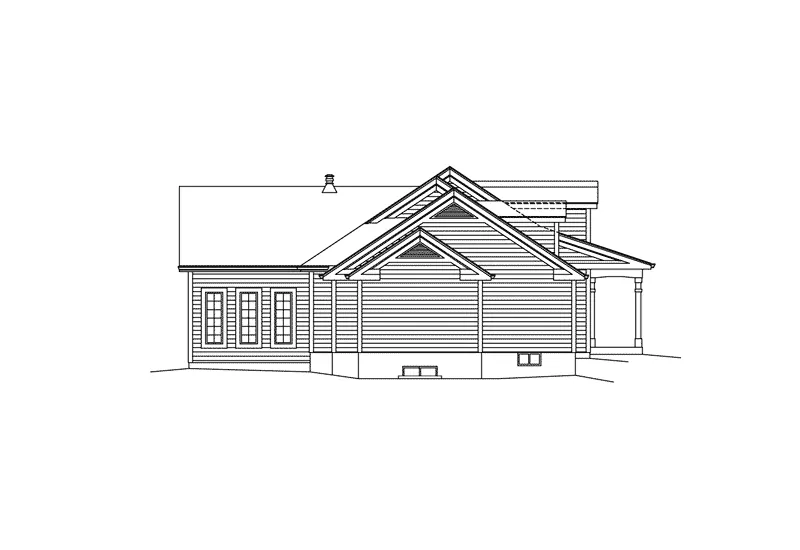 Vacation House Plan Left Elevation - Kaitlyn Southern Home 121D-0003 - Search House Plans and More