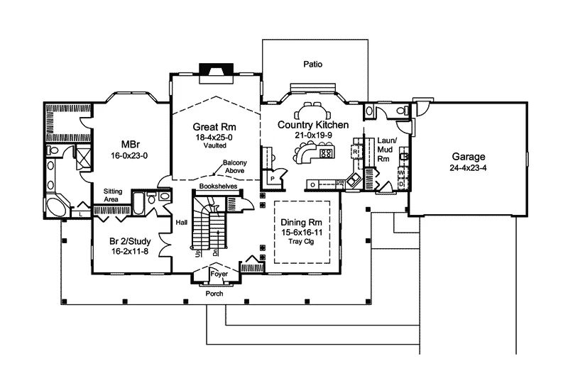 Luxury House Plan First Floor - Samantha Country Home 121D-0004 - Shop House Plans and More