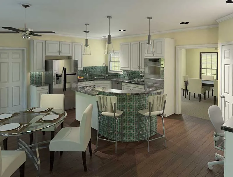 Colonial House Plan Kitchen Photo 01 - Samantha Country Home 121D-0004 - Shop House Plans and More