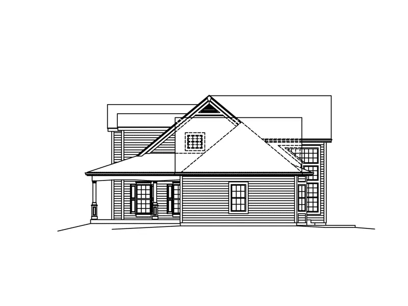 Colonial House Plan Right Elevation - Samantha Country Home 121D-0004 - Shop House Plans and More