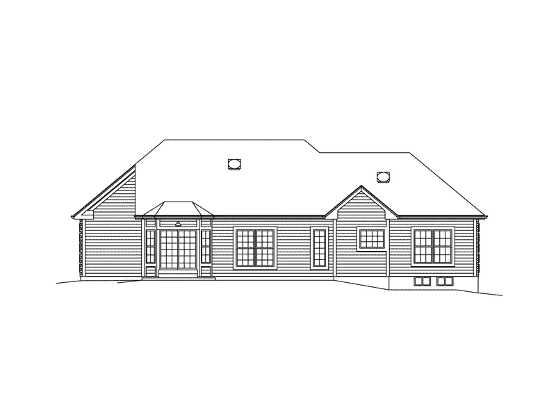 Traditional House Plan Rear Elevation - Jillian Ranch Home 121D-0005 - Search House Plans and More