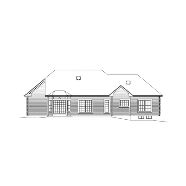 Waterfront House Plan Rear Elevation - Jillian Ranch Home 121D-0005 - Search House Plans and More