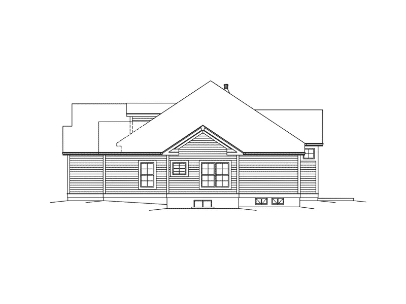 Arts & Crafts House Plan Right Elevation - Emilia Cape Cod Ranch Home 121D-0006 - Search House Plans and More