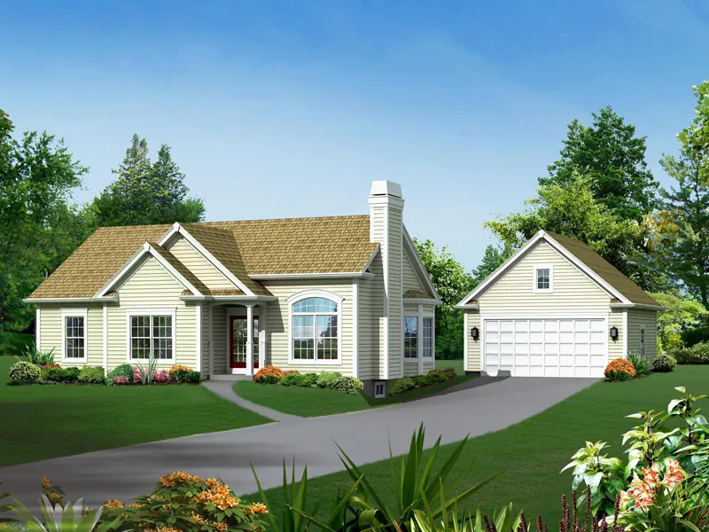 Traditional House Plan Front of Home - Chloe Ranch Home 121D-0007 - Search House Plans and More