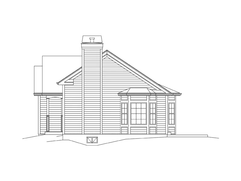 Cape Cod & New England House Plan Right Elevation - Chloe Ranch Home 121D-0007 - Search House Plans and More