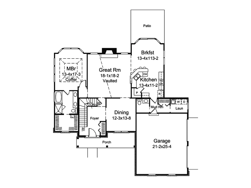 Traditional House Plan First Floor - Alyson Traditional Home 121D-0009 - Search House Plans and More