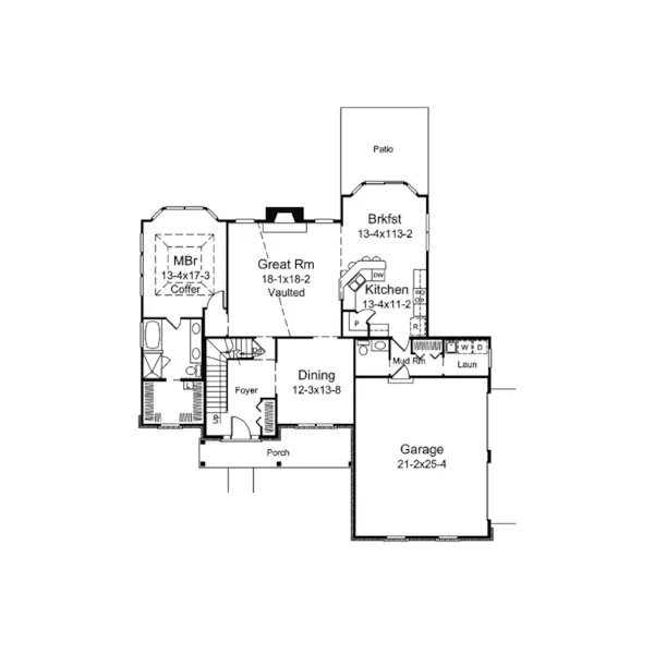 Traditional House Plan First Floor - Alyson Traditional Home 121D-0009 - Search House Plans and More