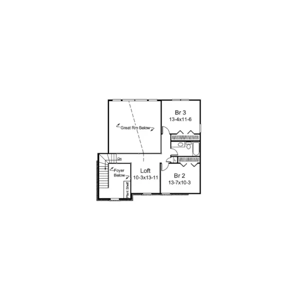 Traditional House Plan Second Floor - Alyson Traditional Home 121D-0009 - Search House Plans and More