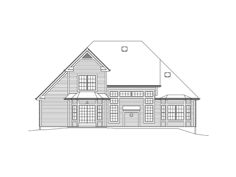 Craftsman House Plan Rear Elevation - Alyson Traditional Home 121D-0009 - Search House Plans and More
