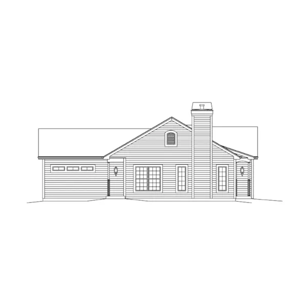 Traditional House Plan Left Elevation - Cassandra Country Ranch Home 121D-0010 - Search House Plans and More