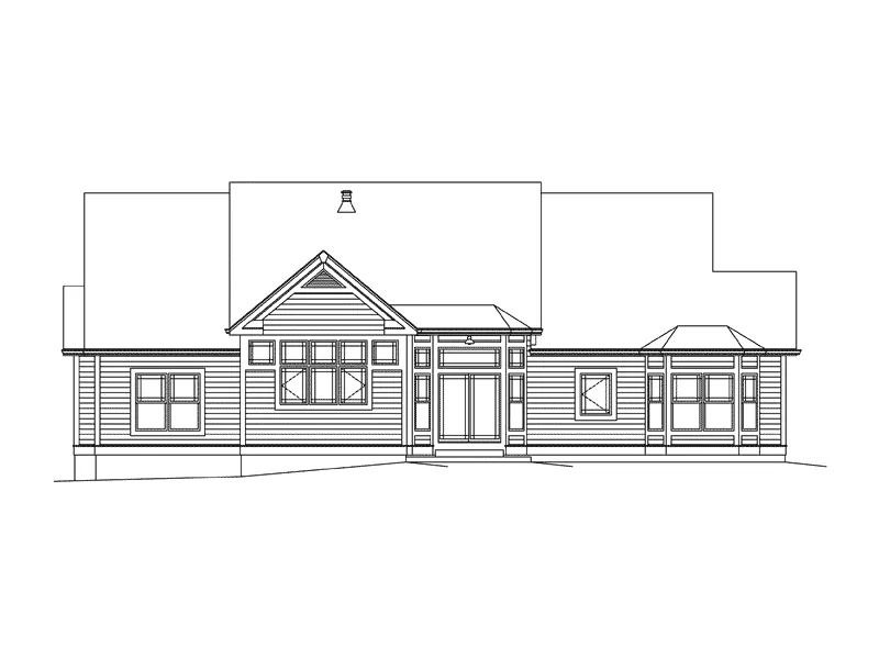 Southern House Plan Rear Elevation - Abigail Traditional Ranch Home 121D-0011 - Search House Plans and More