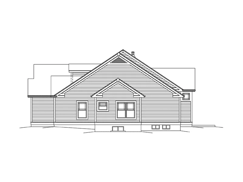 Waterfront House Plan Right Elevation - Abigail Traditional Ranch Home 121D-0011 - Search House Plans and More