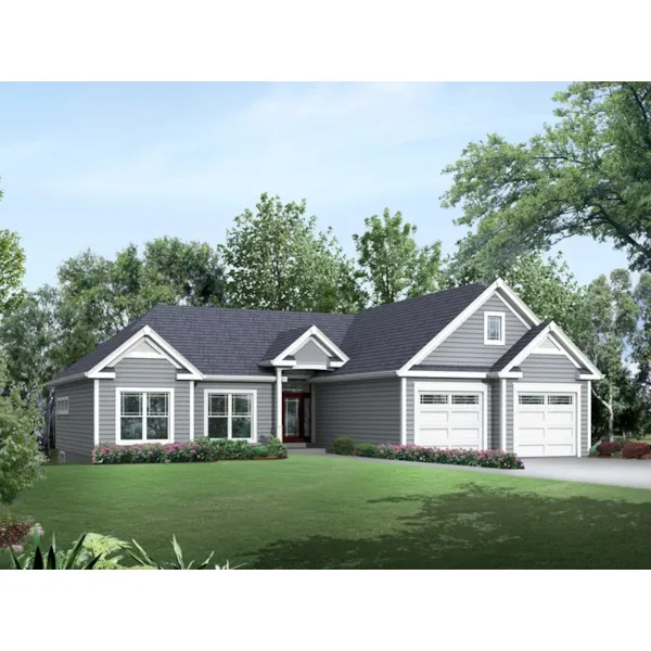 Traditional House Plan Front of Home - Evelyn Atrium Ranch Home 121D-0013 - Search House Plans and More