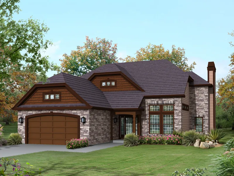 Country House Plan Front of Home - Autumn Rustic Craftsman Home 121D-0014 - Search House Plans and More