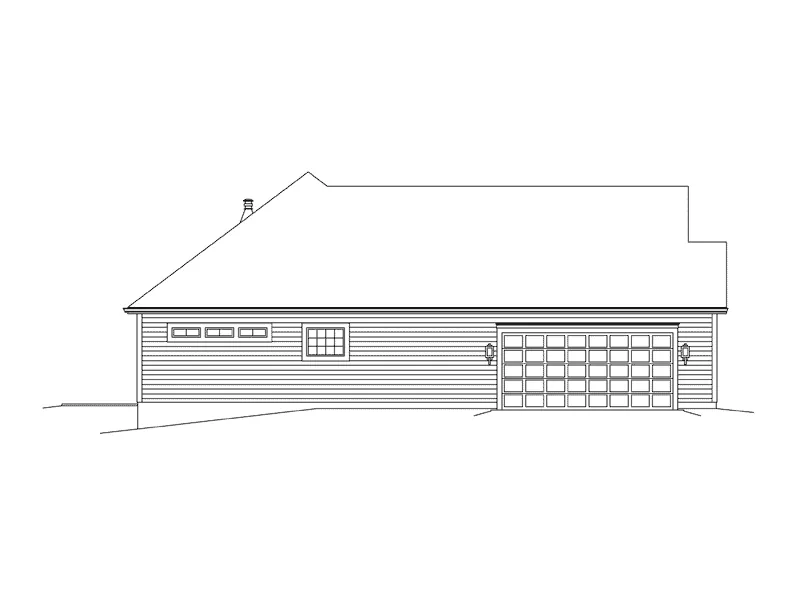 Ranch House Plan Left Elevation - Rebecca Traditional Ranch Home 121D-0015 - Shop House Plans and More