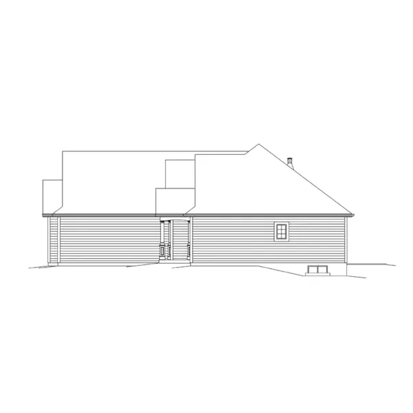 Ranch House Plan Right Elevation - Rebecca Traditional Ranch Home 121D-0015 - Shop House Plans and More