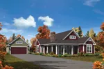 Cabin & Cottage House Plan Front of Home - Paige Country Cottage Home 121D-0016 - Shop House Plans and More