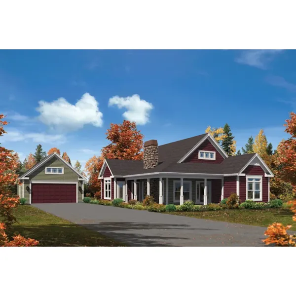 Cabin & Cottage House Plan Front of Home - Paige Country Cottage Home 121D-0016 - Shop House Plans and More