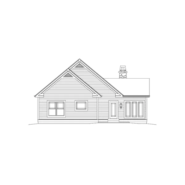 Cabin & Cottage House Plan Rear Elevation - Paige Country Cottage Home 121D-0016 - Shop House Plans and More