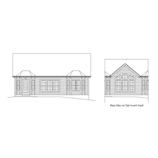 Cabin & Cottage House Plan Rear Elevation - Melanie Cottage Home 121D-0017 - Shop House Plans and More