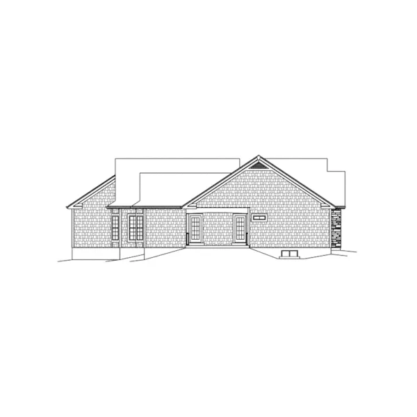 Ranch House Plan Left Elevation - Lillian Ranch Home 121D-0018 - Shop House Plans and More