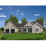 Craftsman House Plan Front of Home - Hailey Country Ranch Home 121D-0020 - Search House Plans and More