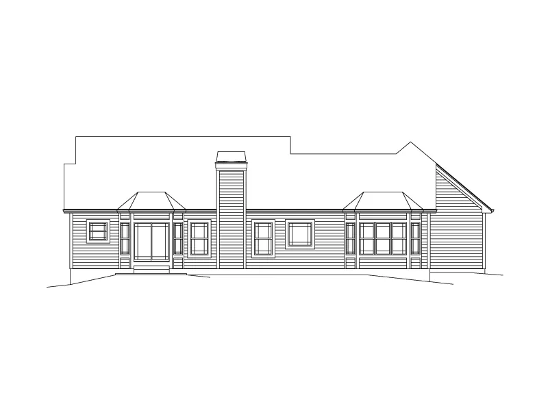 Country House Plan Rear Elevation - Hailey Country Ranch Home 121D-0020 - Search House Plans and More