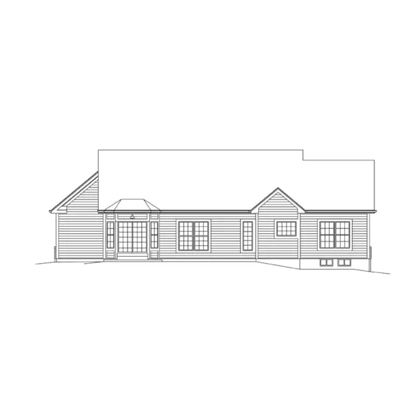 Traditional House Plan Rear Elevation - Riley Rustic Ranch Home 121D-0021 - Shop House Plans and More