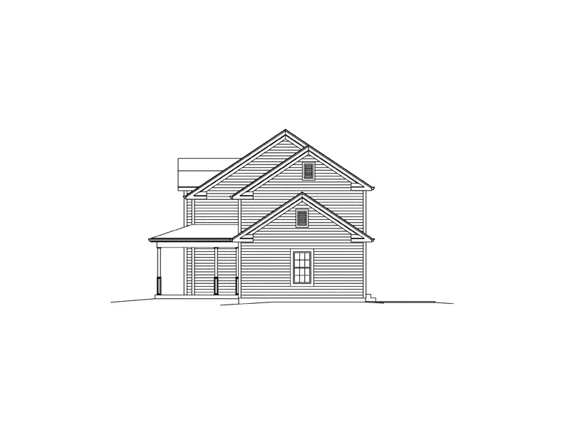 Craftsman House Plan Right Elevation - Grace Country Home 121D-0022 - Search House Plans and More