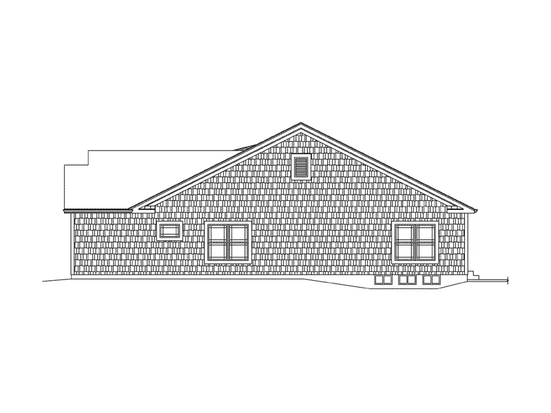 Country House Plan Right Elevation - Zoey Shingle Style Ranch Home 121D-0023 - Shop House Plans and More