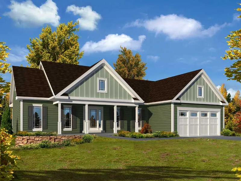 Ranch House Plan Front of Home - Natalie Country Home 121D-0024 - Shop House Plans and More