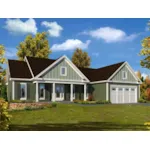 Ranch House Plan Front of Home - Natalie Country Home 121D-0024 - Shop House Plans and More