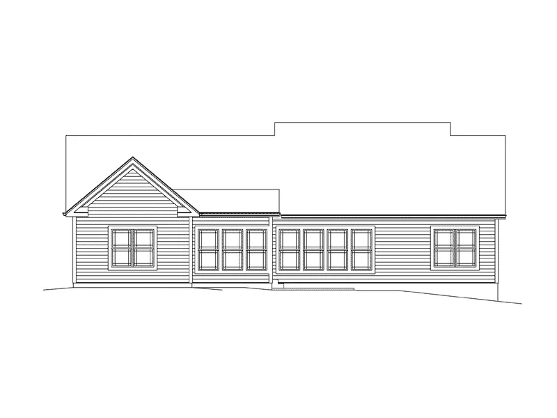 Ranch House Plan Rear Elevation - Natalie Country Home 121D-0024 - Shop House Plans and More