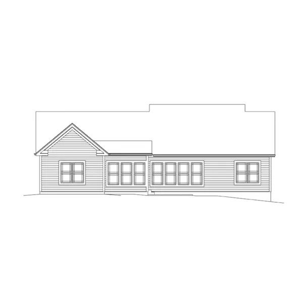 Ranch House Plan Rear Elevation - Natalie Country Home 121D-0024 - Shop House Plans and More