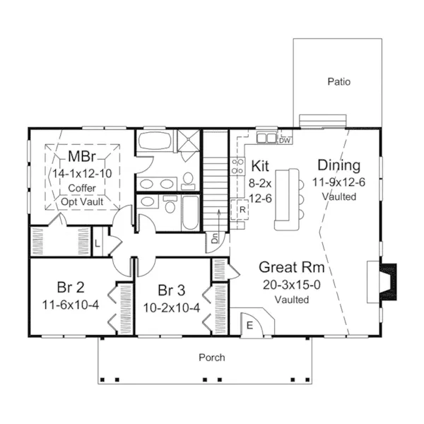 Cabin & Cottage House Plan First Floor - Sydney Country Style Home 121D-0025 - Shop House Plans and More