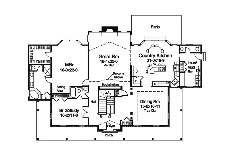 Luxury House Plan First Floor - Rachel Country Home 121D-0026 - Shop House Plans and More