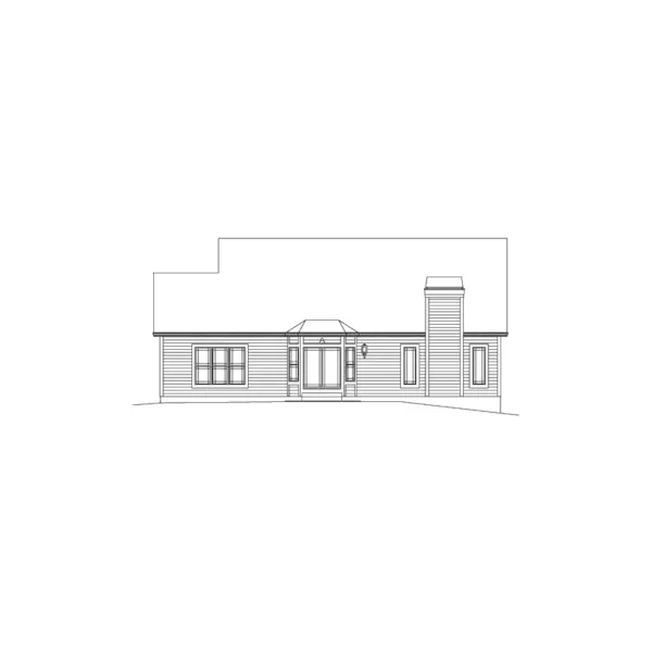 Ranch House Plan Rear Elevation - Sophia New England Style Home 121D-0027 - Shop House Plans and More