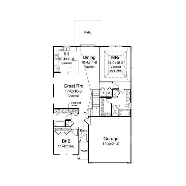 Ranch House Plan First Floor - Alyssa Cabin And Cottage Home 121D-0028 - Search House Plans and More