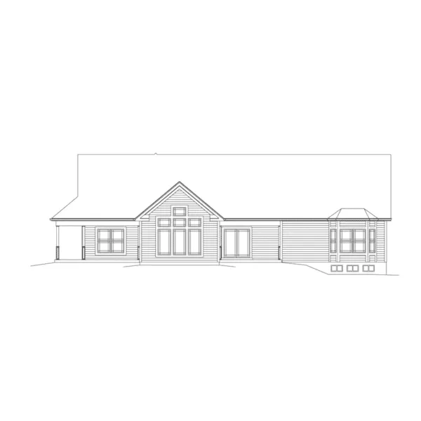 Traditional House Plan Rear Elevation - Avery Craftsman Ranch Home 121D-0030 - Search House Plans and More