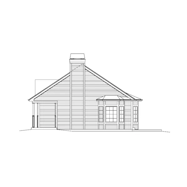 Traditional House Plan Right Elevation - Brianna Country Ranch Home 121D-0031 - Search House Plans and More