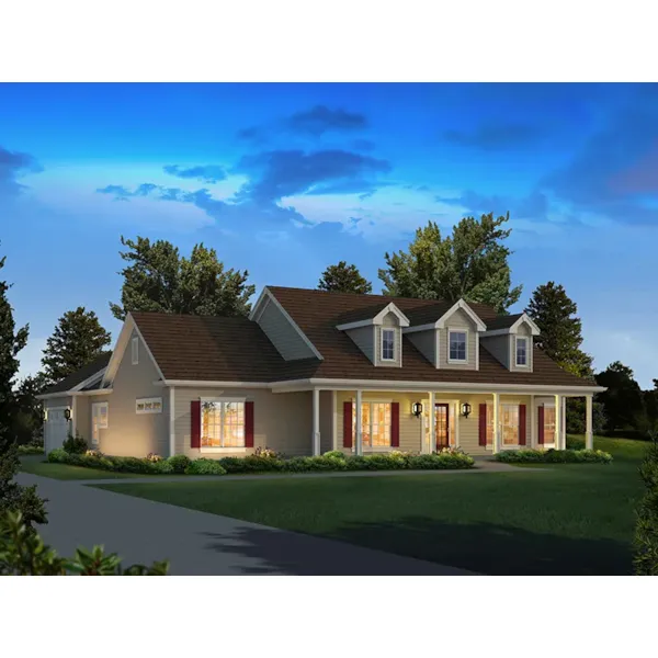 Acadian House Plan Front of Home - Sarah Country Ranch Home 121D-0032 - Shop House Plans and More