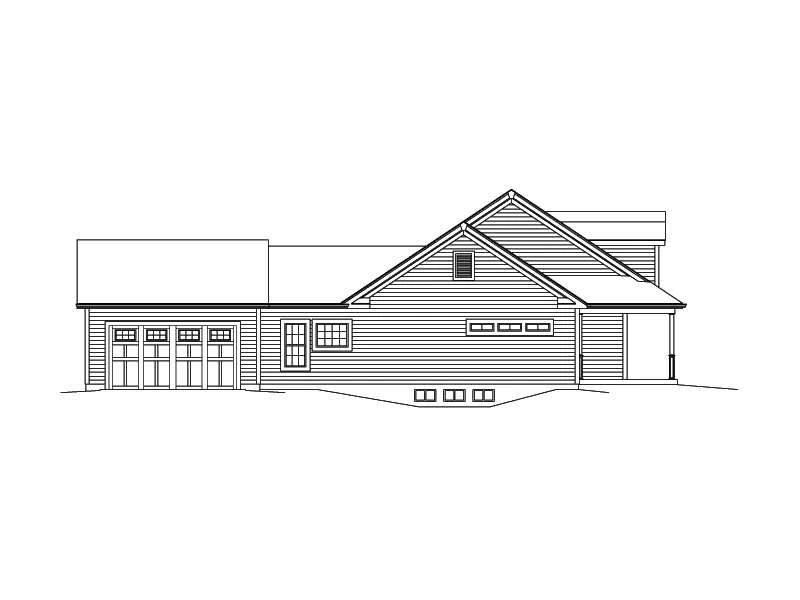 Cape Cod & New England House Plan Left Elevation - Sarah Country Ranch Home 121D-0032 - Shop House Plans and More